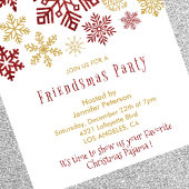 フレンズマス ご招待 クリスマス エレガント レッド 招待状