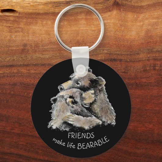 フレンズメイクライフ耐えられるおもしろい友好引用文 キーホルダー (正面)