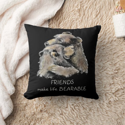 フレンズメイクライフ耐えられるおもしろい友好引用文 クッション (ブランケット)