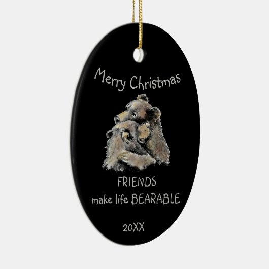 フレンズメイクライフ耐えられるおもしろい友好引用文 セラミックオーナメント (右)