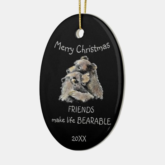 フレンズメイクライフ耐えられるおもしろい友好引用文 セラミックオーナメント (左)