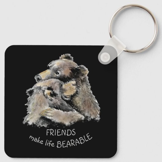 フレンズメイクライフ耐えられるおもしろい友好引用文K キーホルダー (裏面)