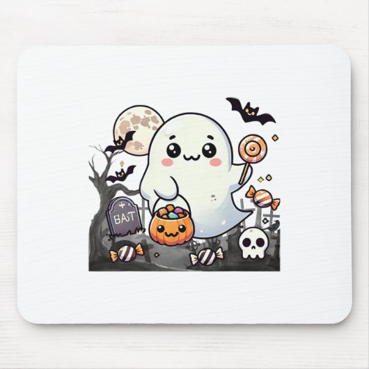 フレンズ不気味かわいいハロウィーン幽霊カボチャムーン マウスパッド (正面)