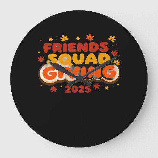 フレンズ与えズスクワッド2025秋秋感謝tha ラージ壁時計 (正面)