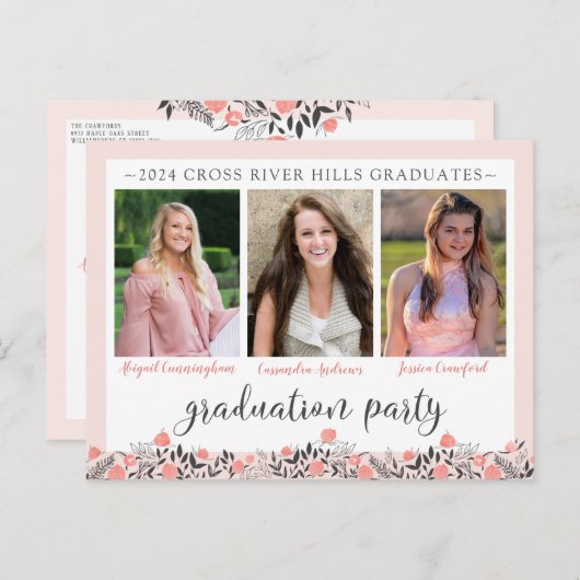 フレンズ兄弟姉妹卒業パーティー赤面フローラ ポストカード (正面/裏面)