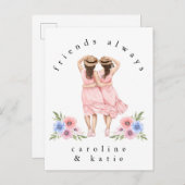 フレンズ常に女の子イラストレーション引用文名 ポストカード (正面/裏面)