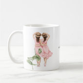 フレンズ常に女の子花模様イラストレーション名 コーヒーマグカップ (左)