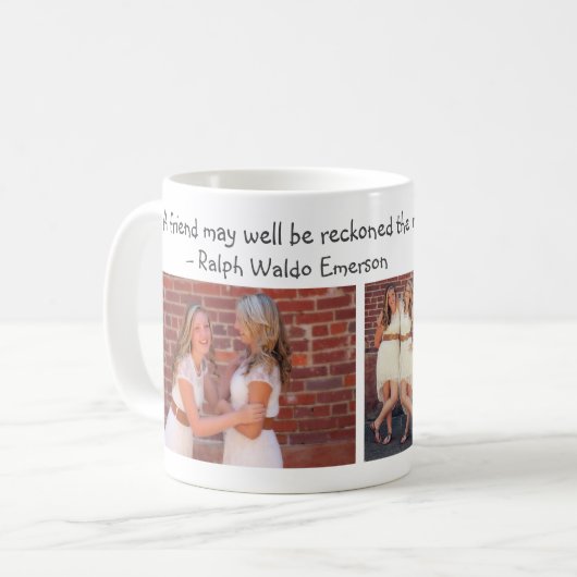フレンズ引用文エマーソンBFFハート名可愛い写真 コーヒーマグカップ (正面左)