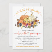 フレンズ感謝祭ランチ、秋のカボチャ 招待状 (正面)