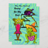 フレンズ懇親会パーティーアットマイパッドカエル招待状 招待状 (正面/裏面)