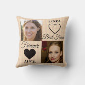 フレンズ最高のギフト桃ハートフォトコラージュ クッション (裏面)