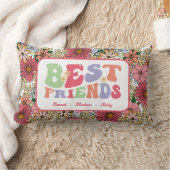 フレンズ最高のグルーヴィレトロ花 ランバークッション (ブランケット)