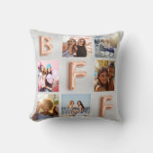 フレンズ最高のシルバーバラ金ゴールド写真コラージュ クッション (正面)