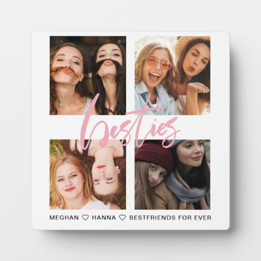 フレンズ最高のスクエア4写真コラージュのピンクのベッティ フォトプラーク (正面)