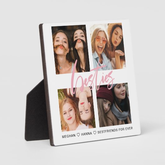 フレンズ最高のスクエア4写真コラージュのピンクのベッティ フォトプラーク (正面)