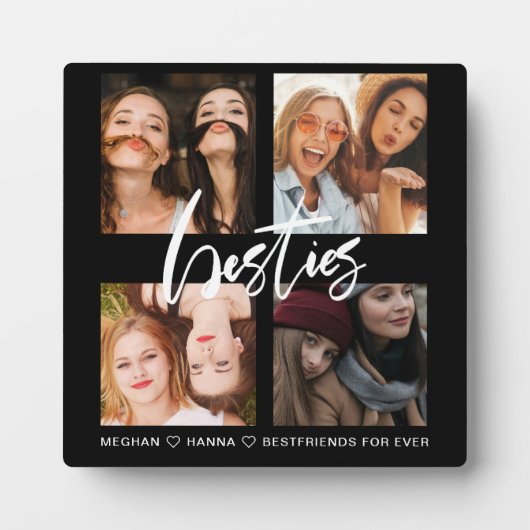 フレンズ最高のスクエア4写真コラージュbesties黒 フォトプラーク (正面)