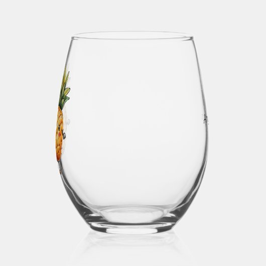 フレンズ最高のパイナップルかわいいフルーツサマー ステムなしワイングラス (左)