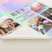 フレンズ最高のフォトコラージュ虹のグリッターピンク シェルパブランケット (3/4)