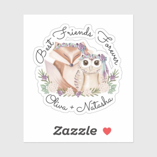 フレンズ最高のフォーエバーウォーターカラーウッドランドキツネ&フクロウ シール (シート)