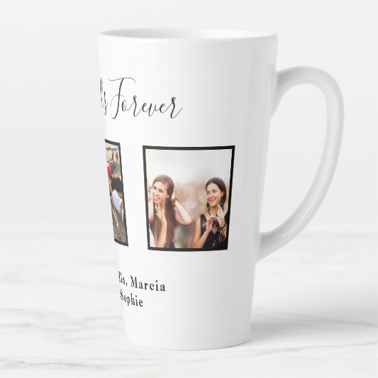 フレンズ最高のフォーエバーカスタム写真の名前white chic カフェラテマグ (右)