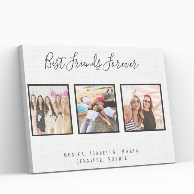 フレンズ最高のフォーエバーカスタム写真の名前white chic メタルプリント (クリエイターアップロード済み)