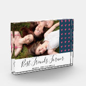 フレンズ最高のフォーエバーピンクハートフレンドシップ フォトブロック (左)