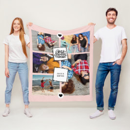 フレンズ最高のフォーエバーフォトコラージュ赤面ピンク フリースブランケット