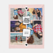 フレンズ最高のフォーエバーフォトコラージュ赤面ピンク フリースブランケット (正面)