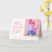 フレンズ最高のフォーエバーフォトピンクハッピーバースデー カード (黄色い花)