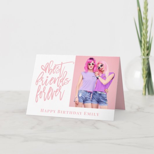 フレンズ最高のフォーエバーフォトピンクハッピーバースデー カード (正面)