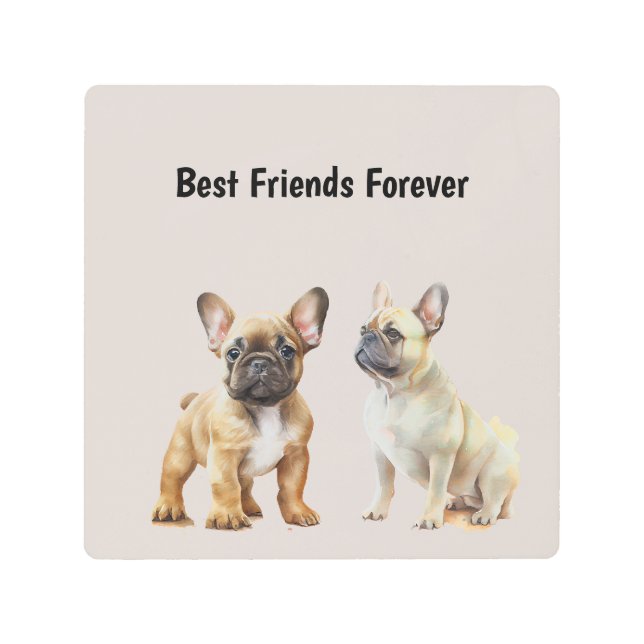 フレンズ最高のフォーエバーフレンチキードッグス メタルプリント (正面)