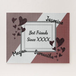 フレンズ最高のブライト赤いハートロングフレンドシップ ジグソーパズル