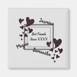 フレンズ最高のブライト赤いハートロングフレンドシップ マグネット