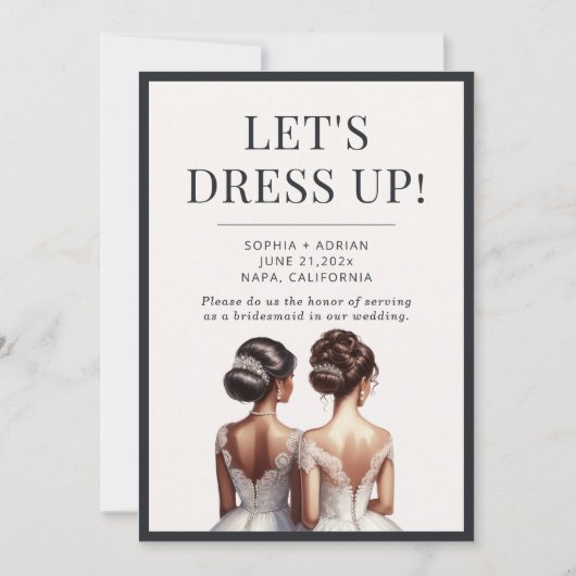 フレンズ最高のメイド・オブ・オーナー(花嫁付き添い人)ブリデスメイド提案 招待状 (正面)