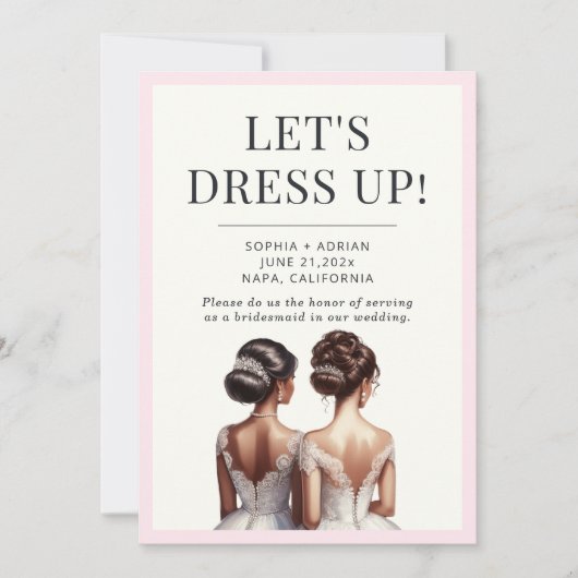 フレンズ最高のメイド・オブ・オーナー(花嫁付き添い人)ブリデスメイド提案 招待状 (正面)