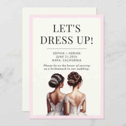 フレンズ最高のメイド・オブ・オーナー(花嫁付き添い人)ブリデスメイド提案 招待状 (正面/裏面)