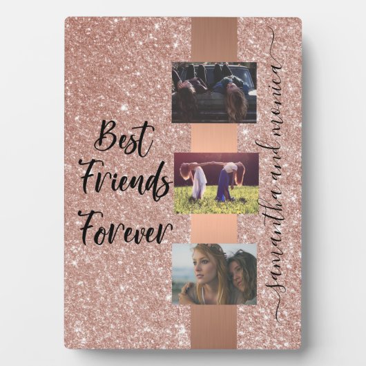 フレンズ最高のモノグラム写真バラ金ゴールド フォトプラーク (正面)