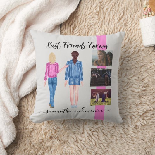 フレンズ最高のモノグラム写真水彩カスタム クッション (ブランケット)