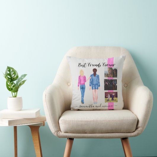 フレンズ最高のモノグラム写真水彩カスタム クッション (椅子)