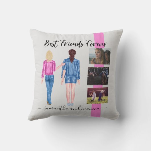 フレンズ最高のモノグラム写真水彩カスタム クッション (裏面)