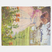 フレンズ最高のヴィンテージガールズ歩くインザガーデン フリースブランケット (正面(横))