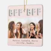 フレンズ永遠バラ金ゴールドシルバーBFF写真 セラミックオーナメント (左)