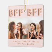 フレンズ永遠バラ金ゴールドピンクBFF写真 セラミックオーナメント (左)