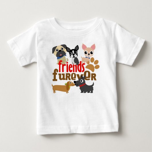 フレンズ犬の子犬 ベビーTシャツ (正面)