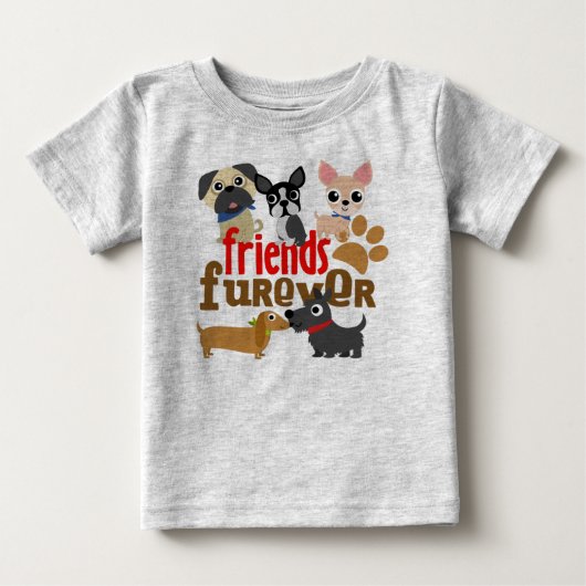 フレンズ犬の子犬 ベビーTシャツ (正面)