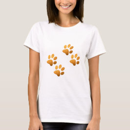 フレンズ犬はオレンジ色の前足Tシャツを輝かせる Tシャツ