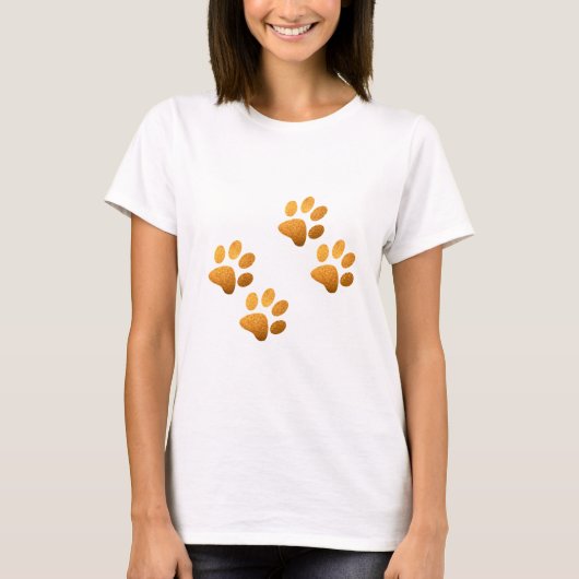 フレンズ犬はオレンジ色の前足Tシャツを輝かせる Tシャツ (正面)