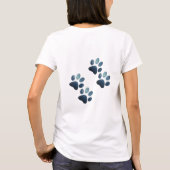 フレンズ犬はダークブルーの前足Tシャツを輝く Tシャツ (裏面)