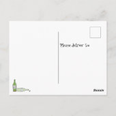 フレンズ猫とワインのおもしろいボトル ポストカード (裏面)