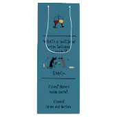 フレンズ猫とワインのおもしろいボトル ワインギフトバッグ (正面)